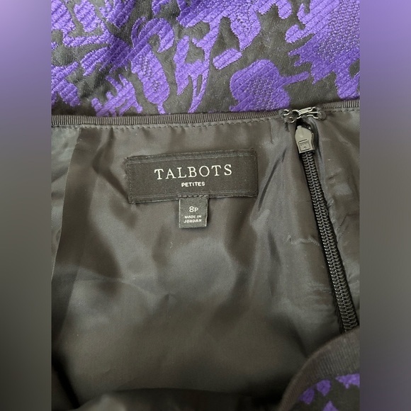 Talbots jacquard floral skirt size: 8P Black & Purple  MSRP $119 NWOT - Picture 4 of 7